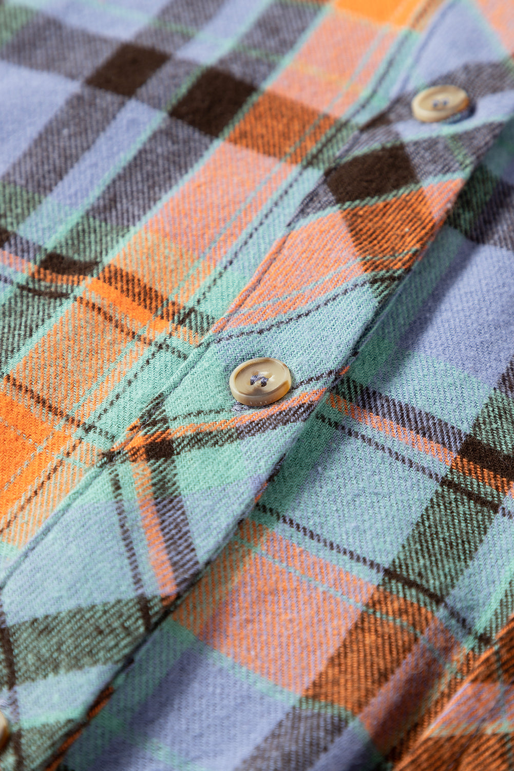 Orange Plus Size Plaid Print Buttoned Shirt Beagle Boutique Fashion Outlet