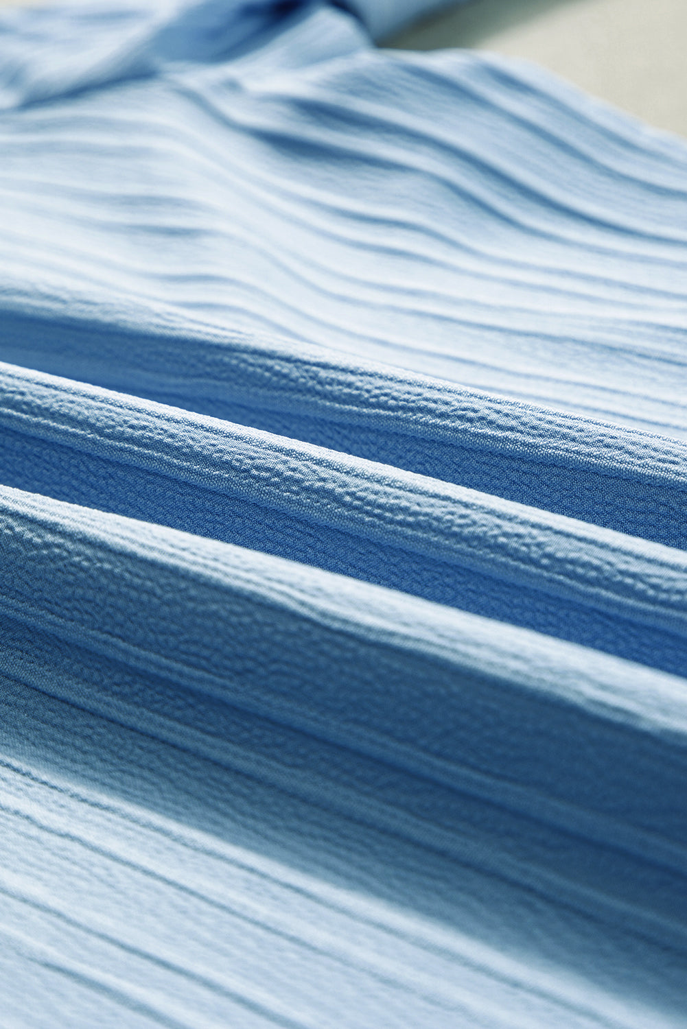 Grass Green Ruffled Half Sleeve V Neck Textured Top - eAura