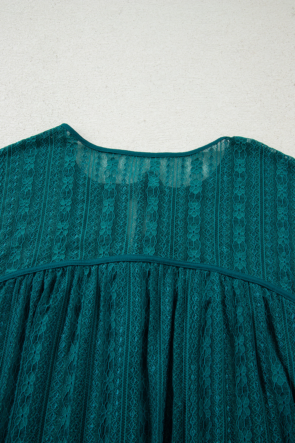 Sheer Lace Balloon Sleeve Babydoll Blouse - eAura