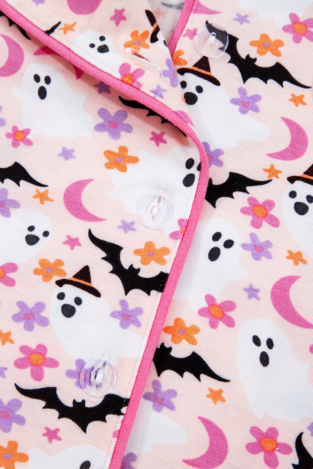 Pink Halloween Eve Haunted Honey Bat Print Pyjama Set - eAura