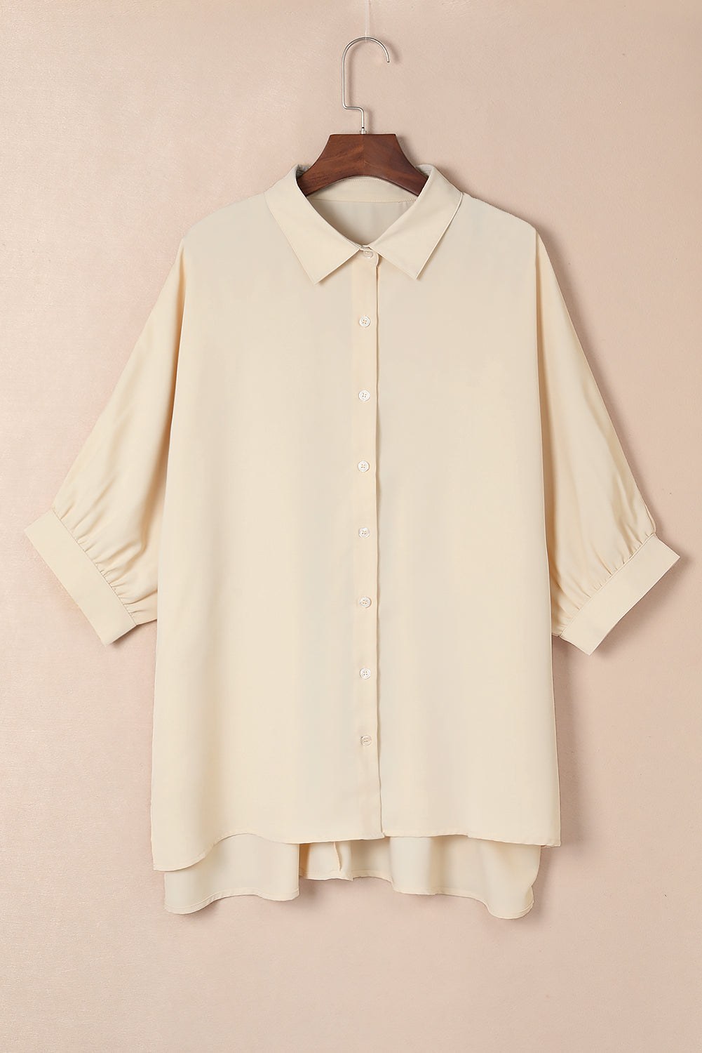 3/4 Puff Sleeve Oversized Shirt - eAura