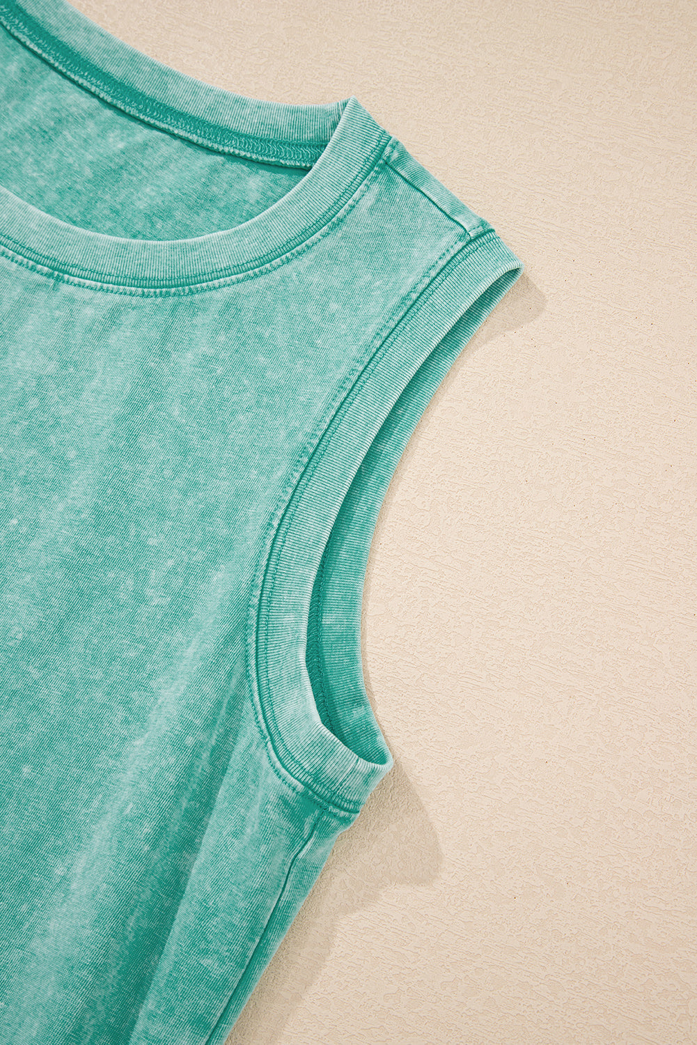 Mineral Wash Sleeveless Mini Dress with Pockets eAura