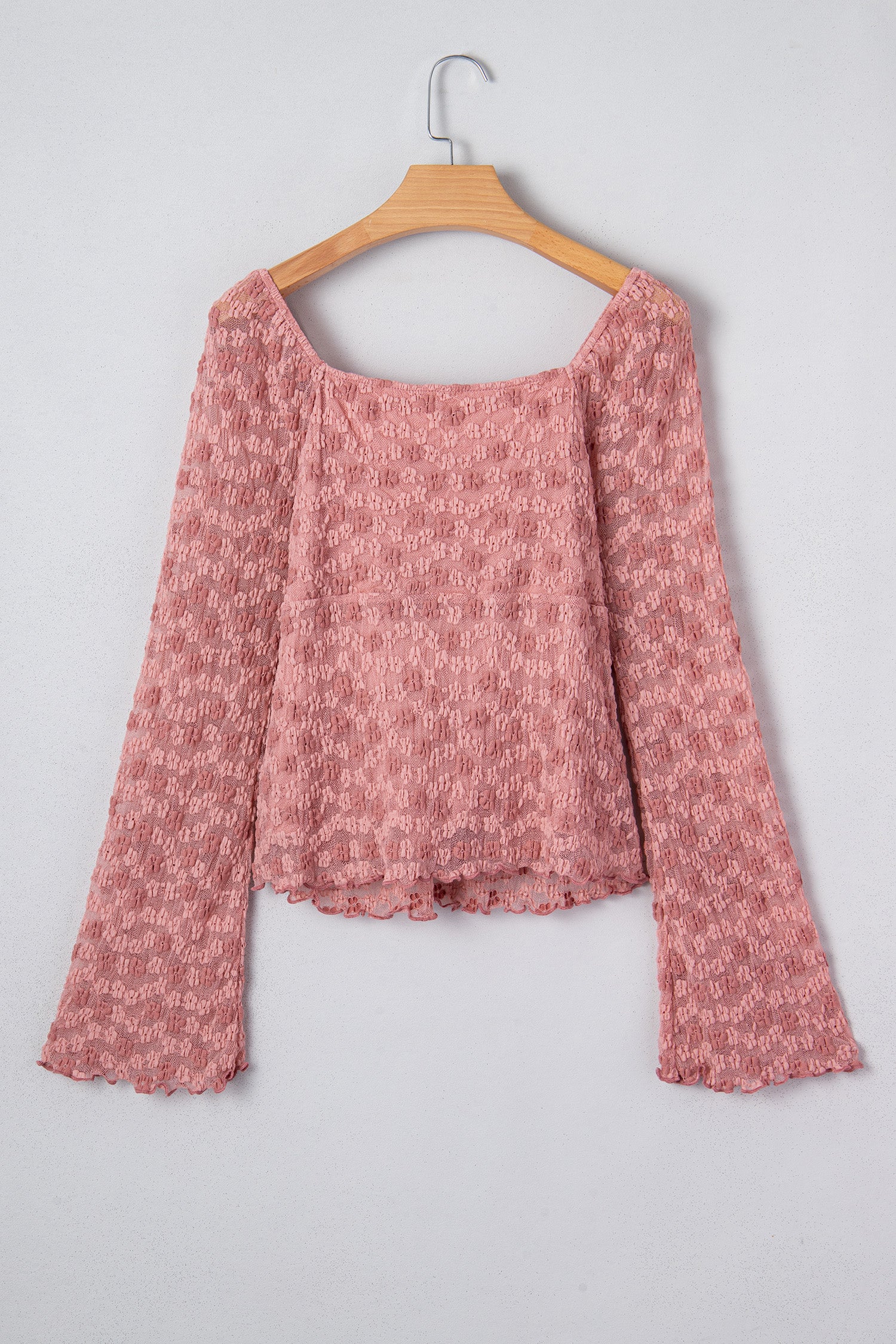 Drawstring Knot Detail Floral Lace Blouse - Tops/Blouses & Shirts
