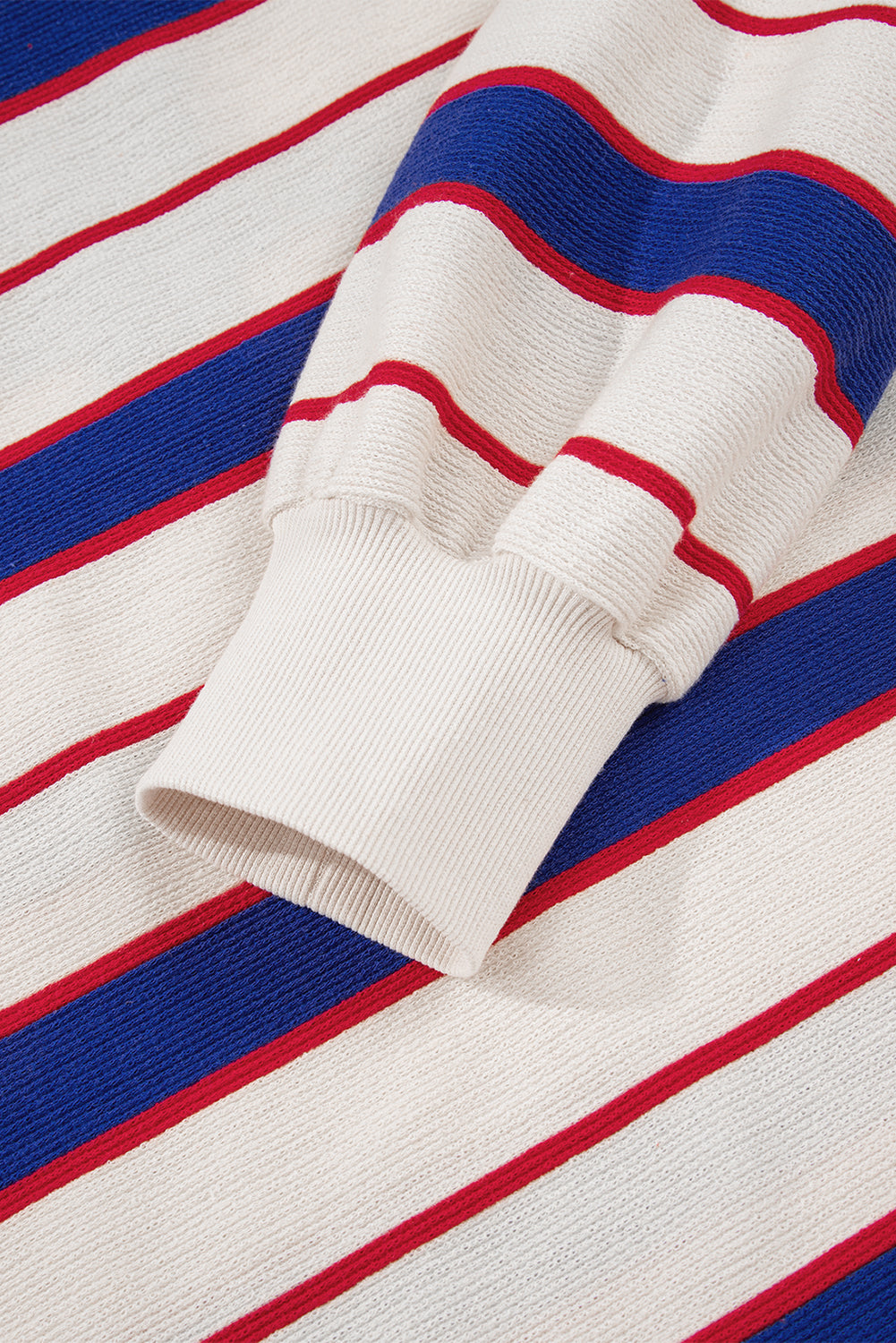 Blue Stripe Polo Pullover Sweatshirt - eAura