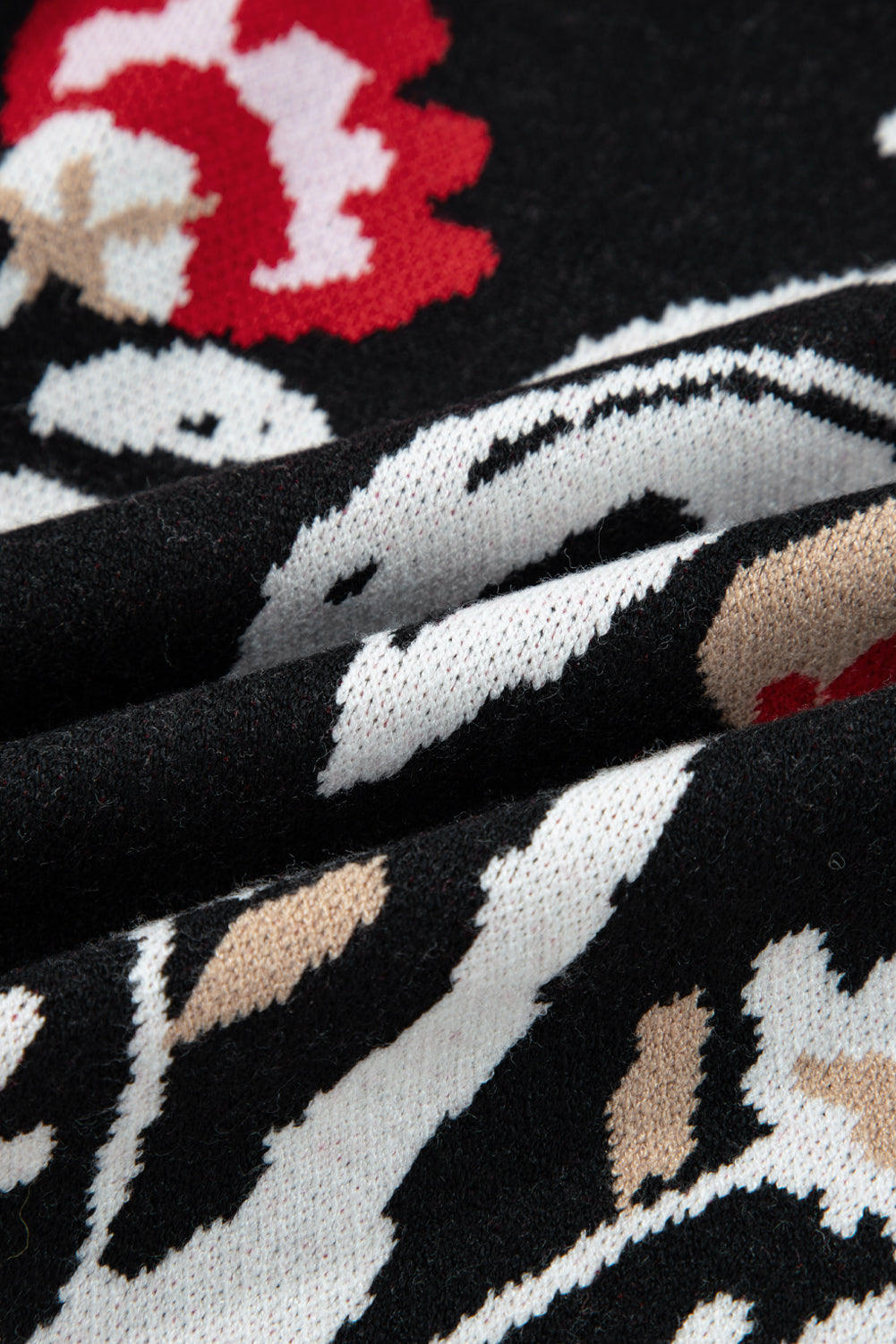 Floral Print Buttoned Front V-Neck Knit Cardigan - eAura