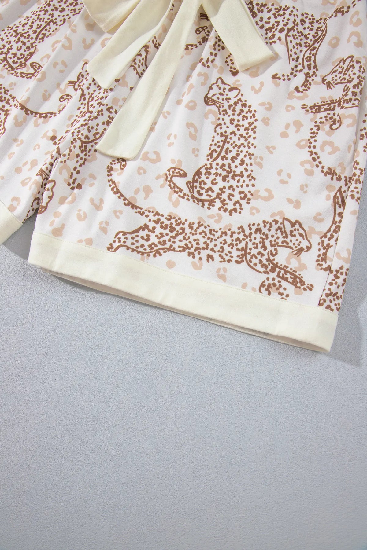 Leopard Print Colourblock Pocket Placket Long Sleeve Lounge Set – Yellow