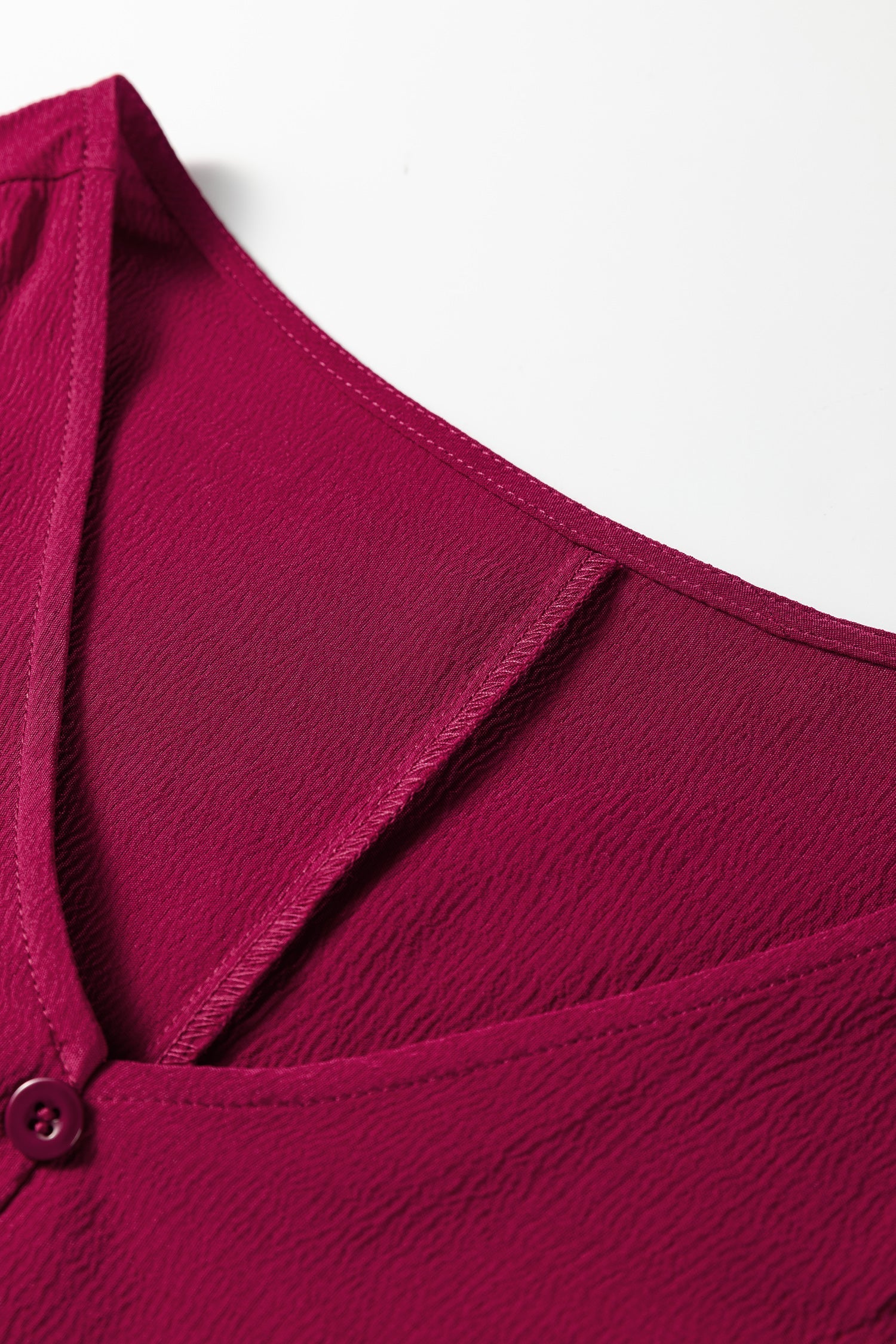 Long Sleeve Button V-Neck Tiered Maxi Dress - Dresses/Maxi Dresses