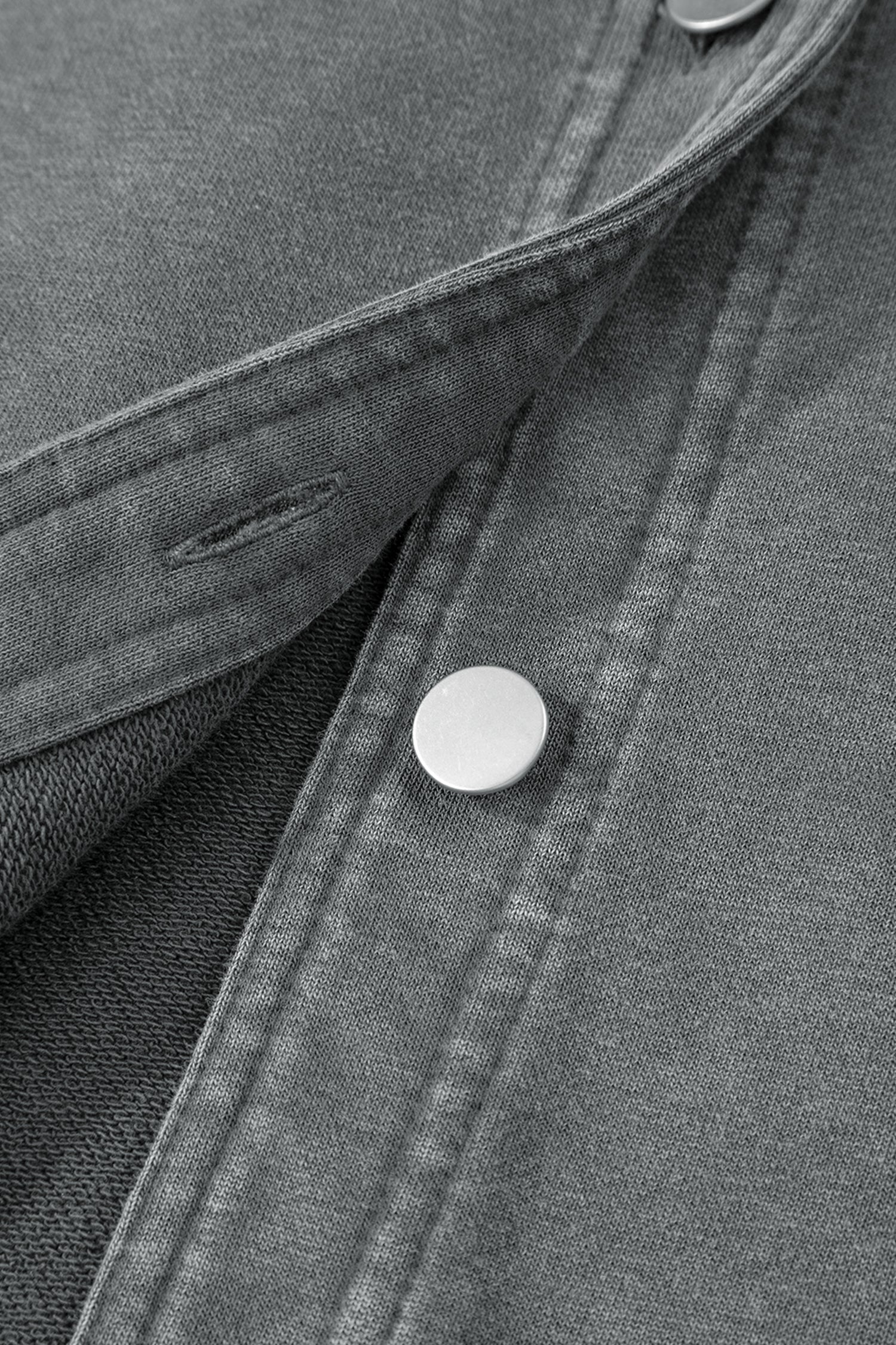 Mineral Wash Chest Pockets Drop Shoulder Shacket with Side Slit - eAura