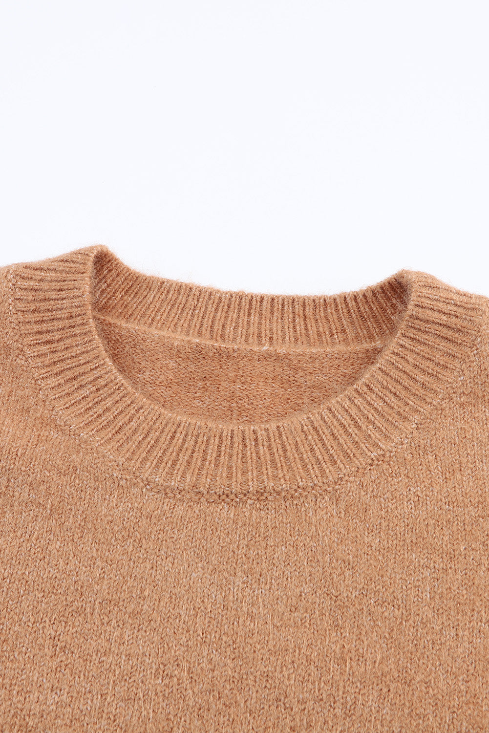 Brown Colour Block Striped Ribbed Knit Sweater eAura