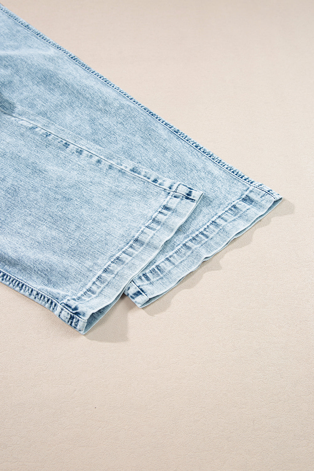 Myosotis Mineral Wash Drawstring Waist Loose Straight Denim Trousers Beagle Boutique Fashion Outlet