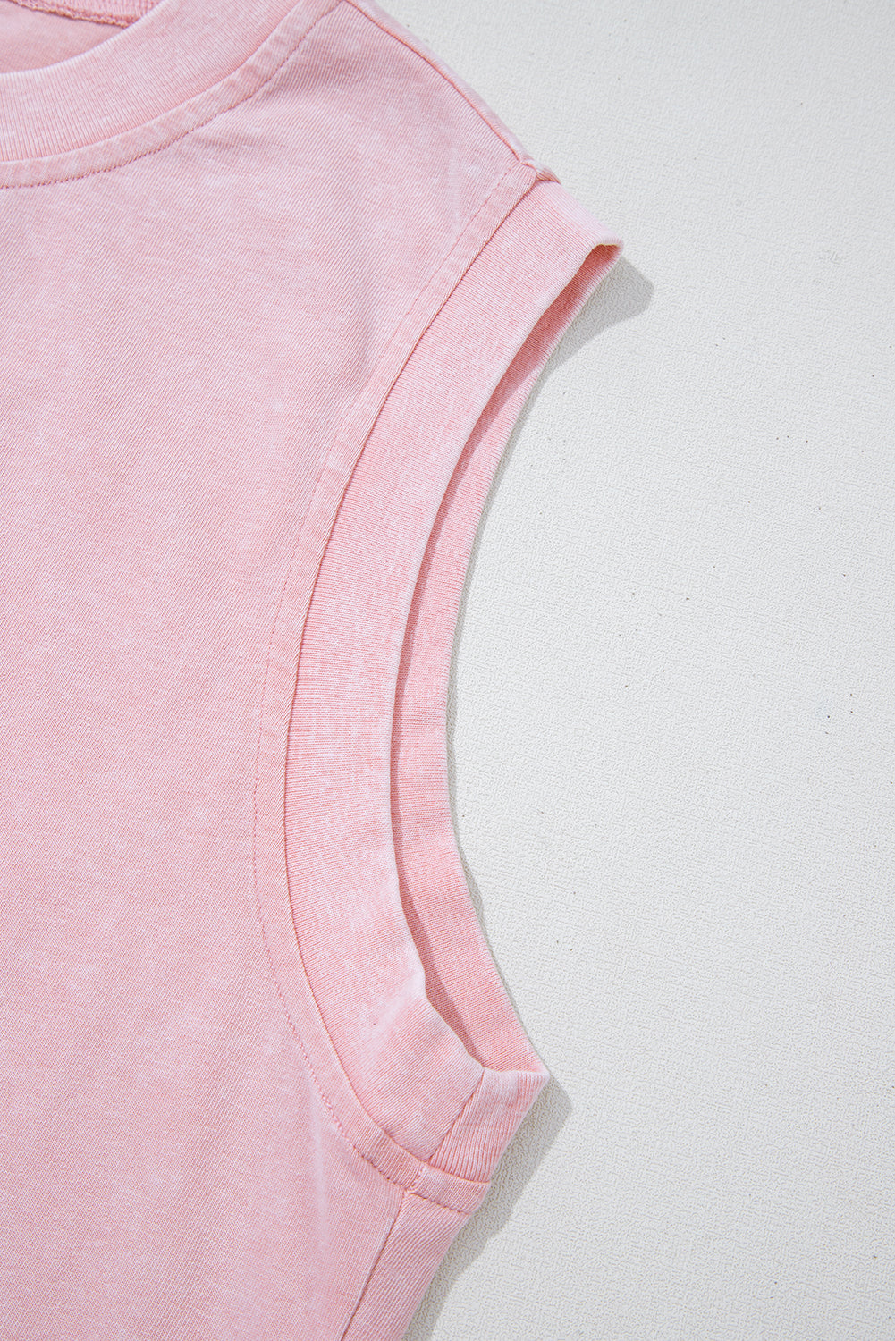 Light Pink 2 Pieces Mineral Wash Cotton Tank Top Lined Split Skirt Set eAura