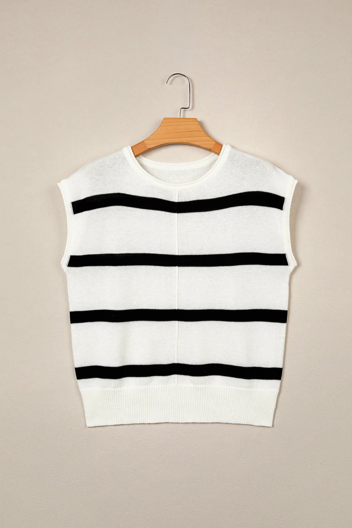 Knit Western Short Sleeve Sweater – Brown Stripe