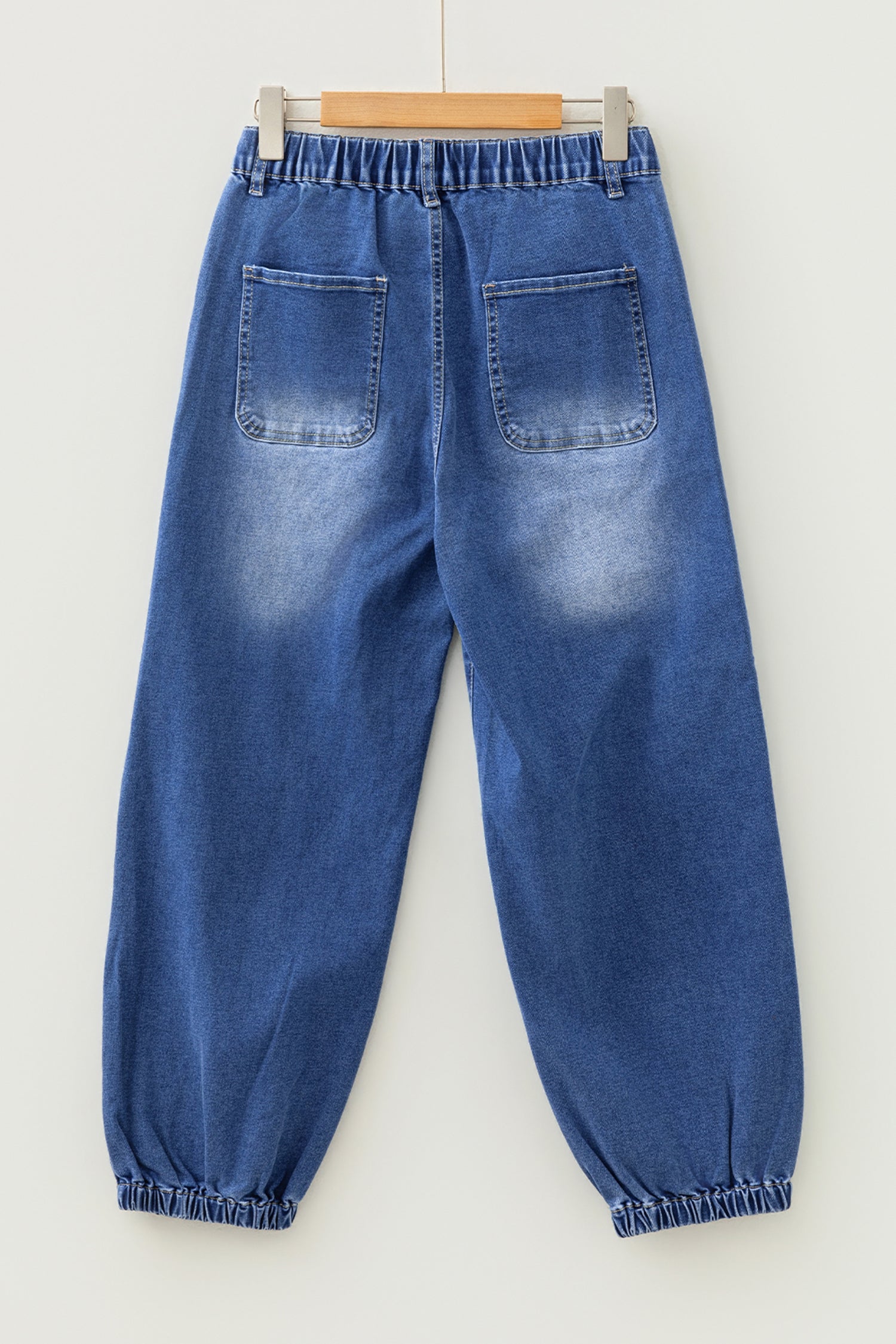 4 Buttons Front Tapered Casual Loose Fit Jeans – Blue