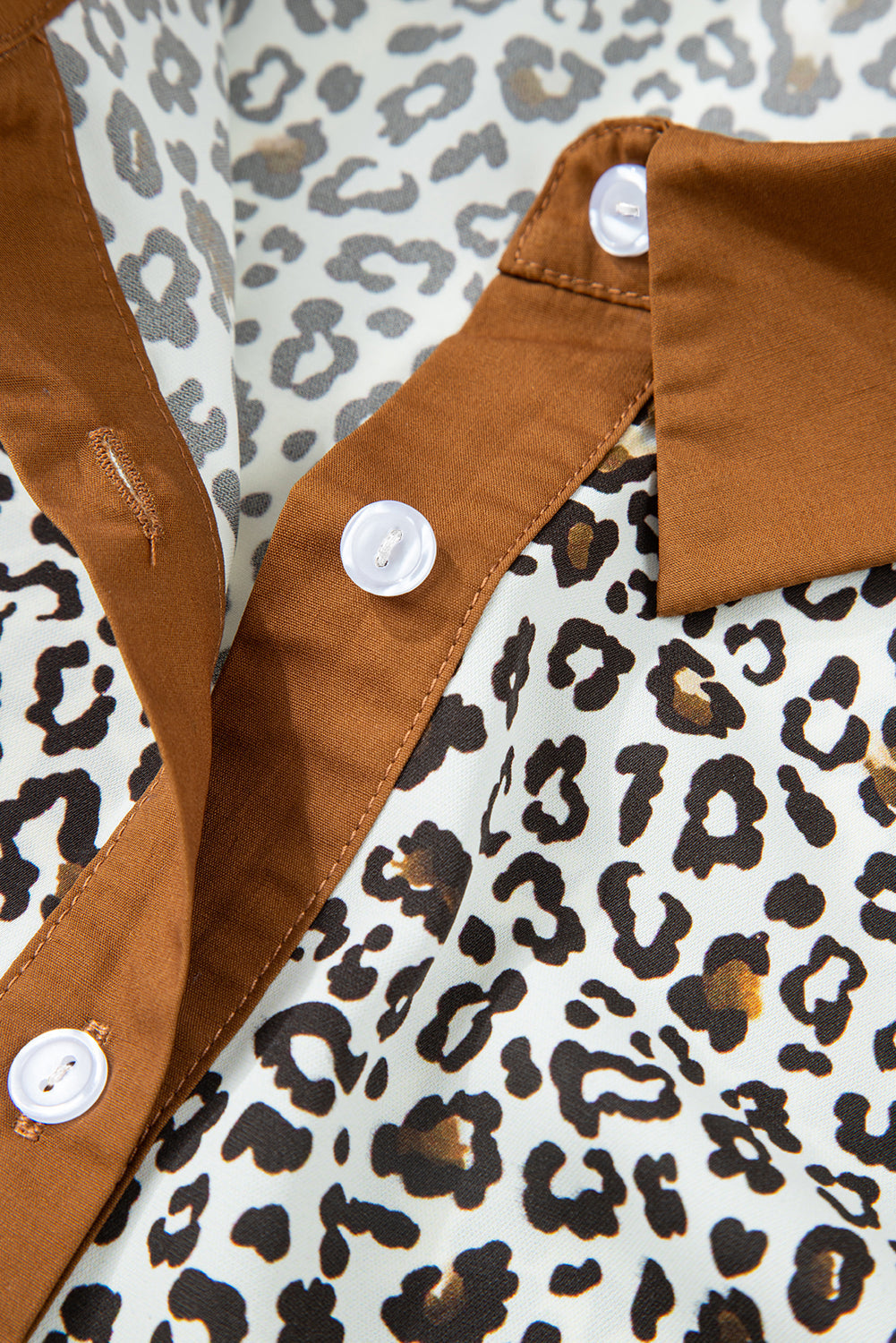 Plus Size V-Neck Leopard Print Puff Sleeve Mini Dress - eAura