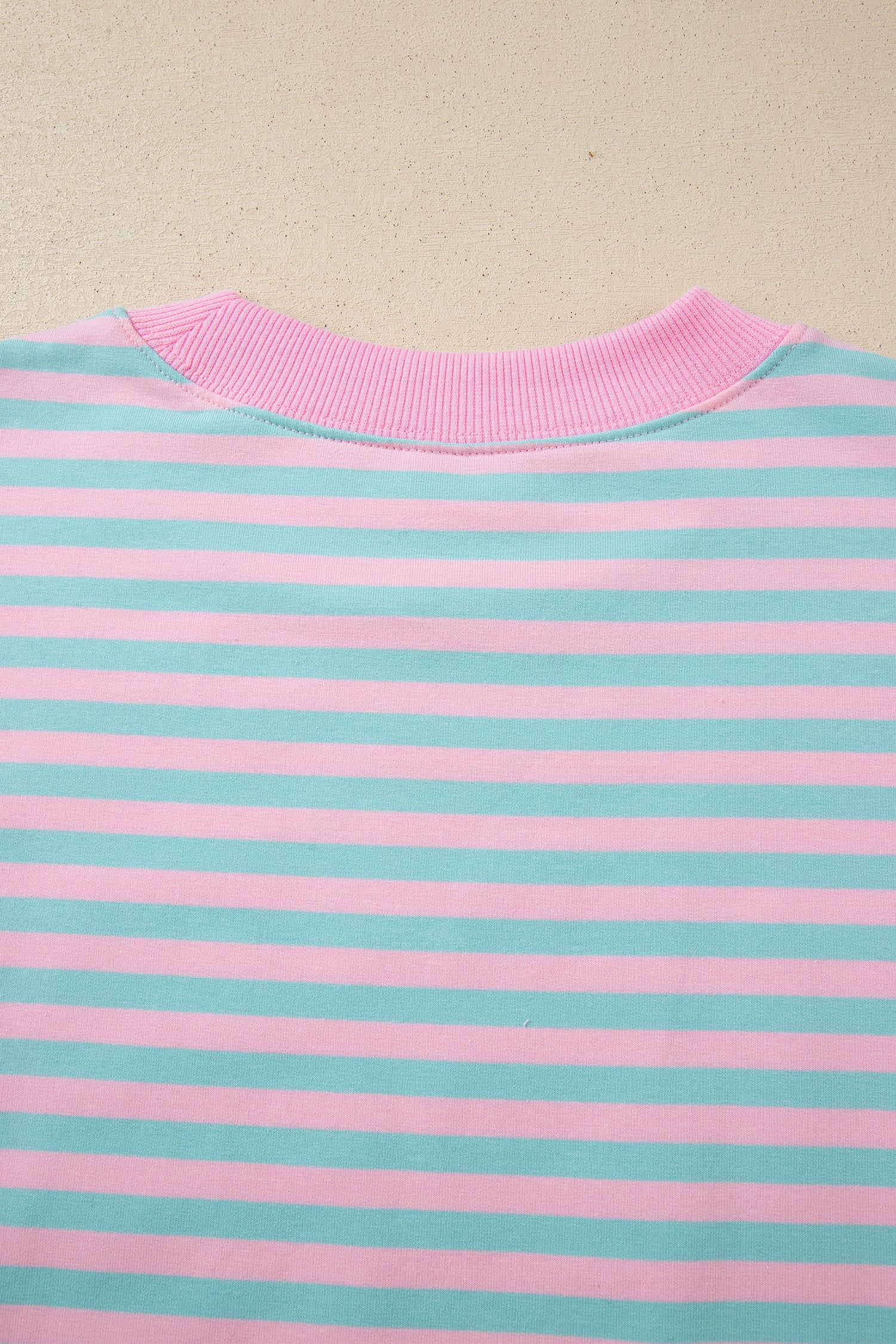 Color Block Detail Long Sleeve Pullover Elastic Waist Pull On Shorts 2pcs Set – Yellow Stripe