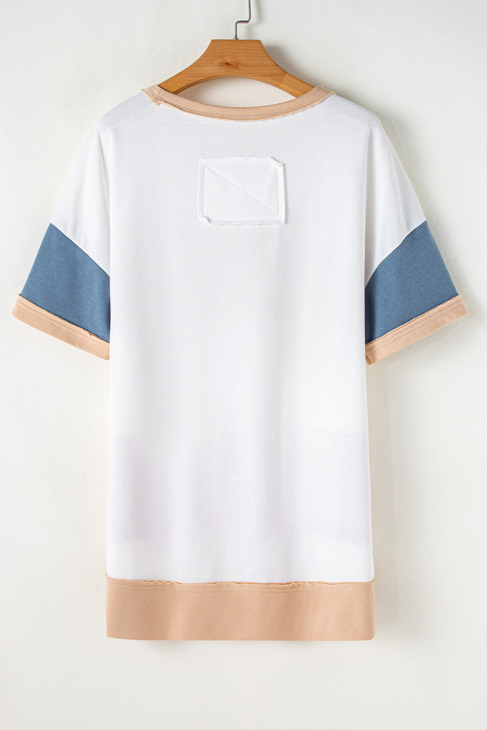 Multicolour Colourblock Patchwork Side Split Tunic T Shirt eAura