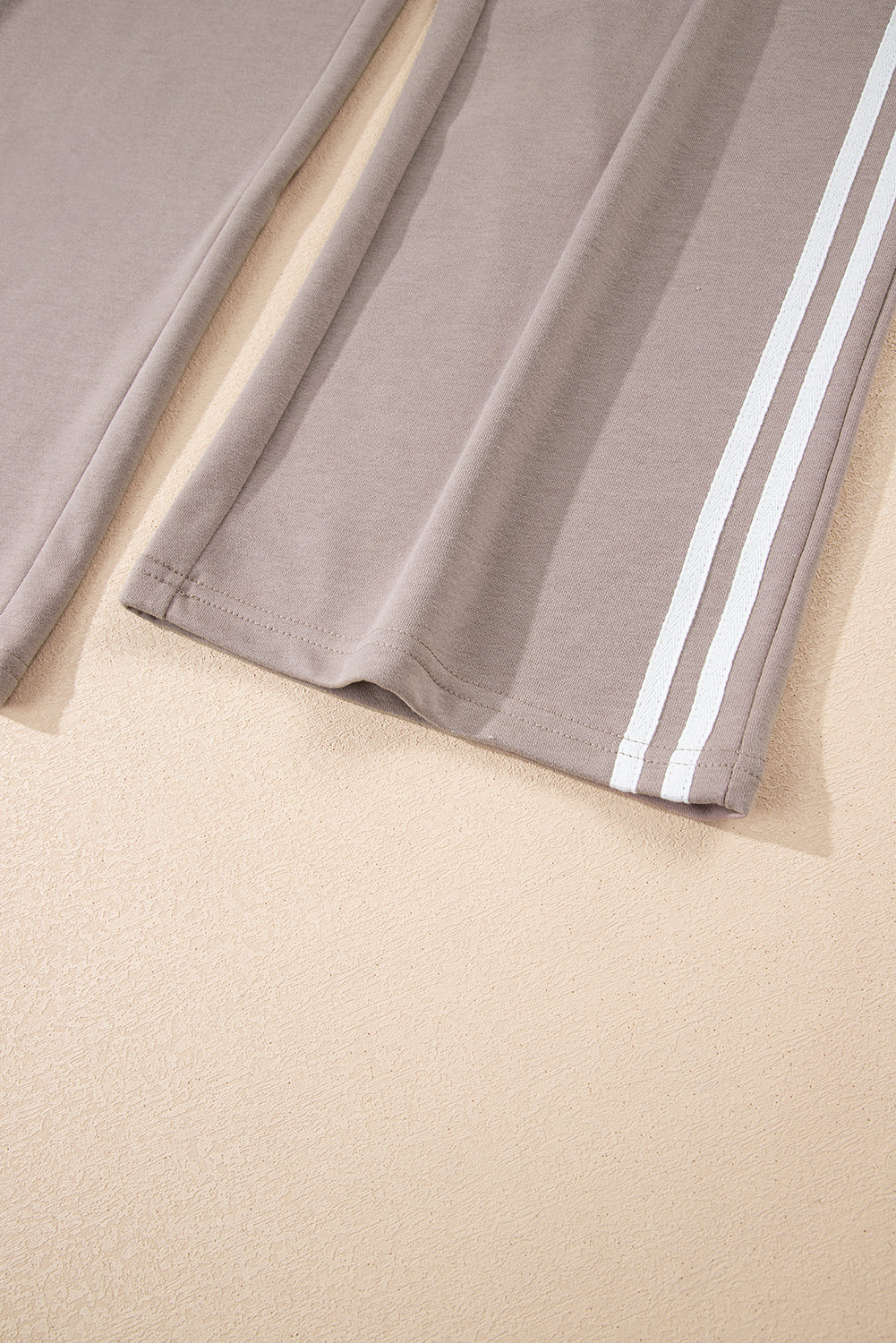 Varsity Striped Detail Crewneck Pullover Elastic Sweatpants 2pcs Co-ord - Two Piece Sets/Pant Sets