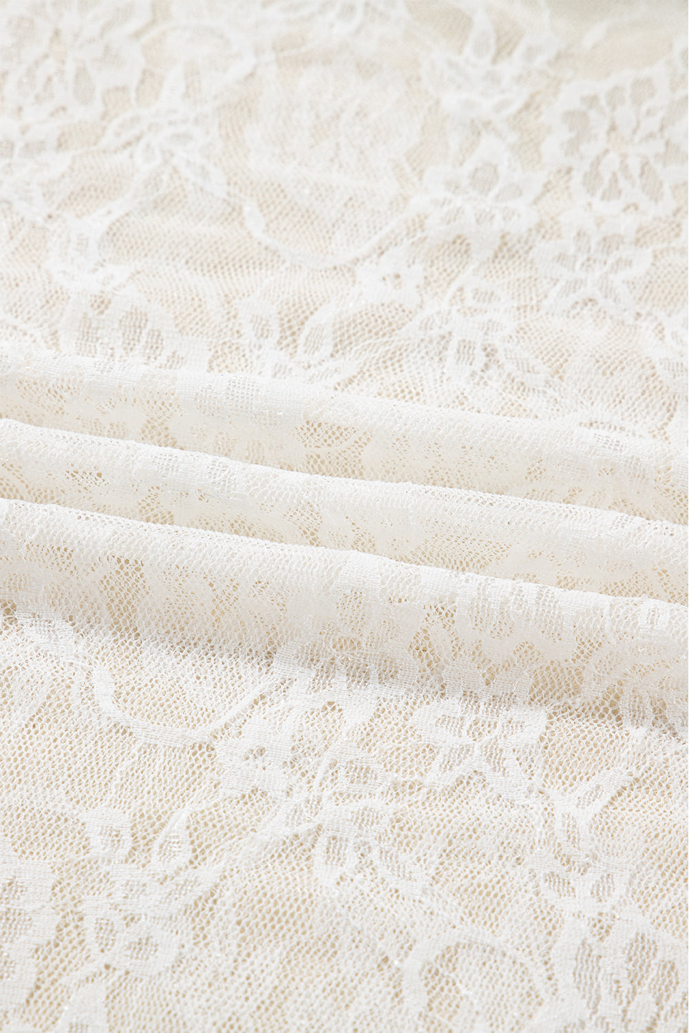 Sheer Lace Mesh Mock Neck Slim Fit Long Sleeve Top - eAura