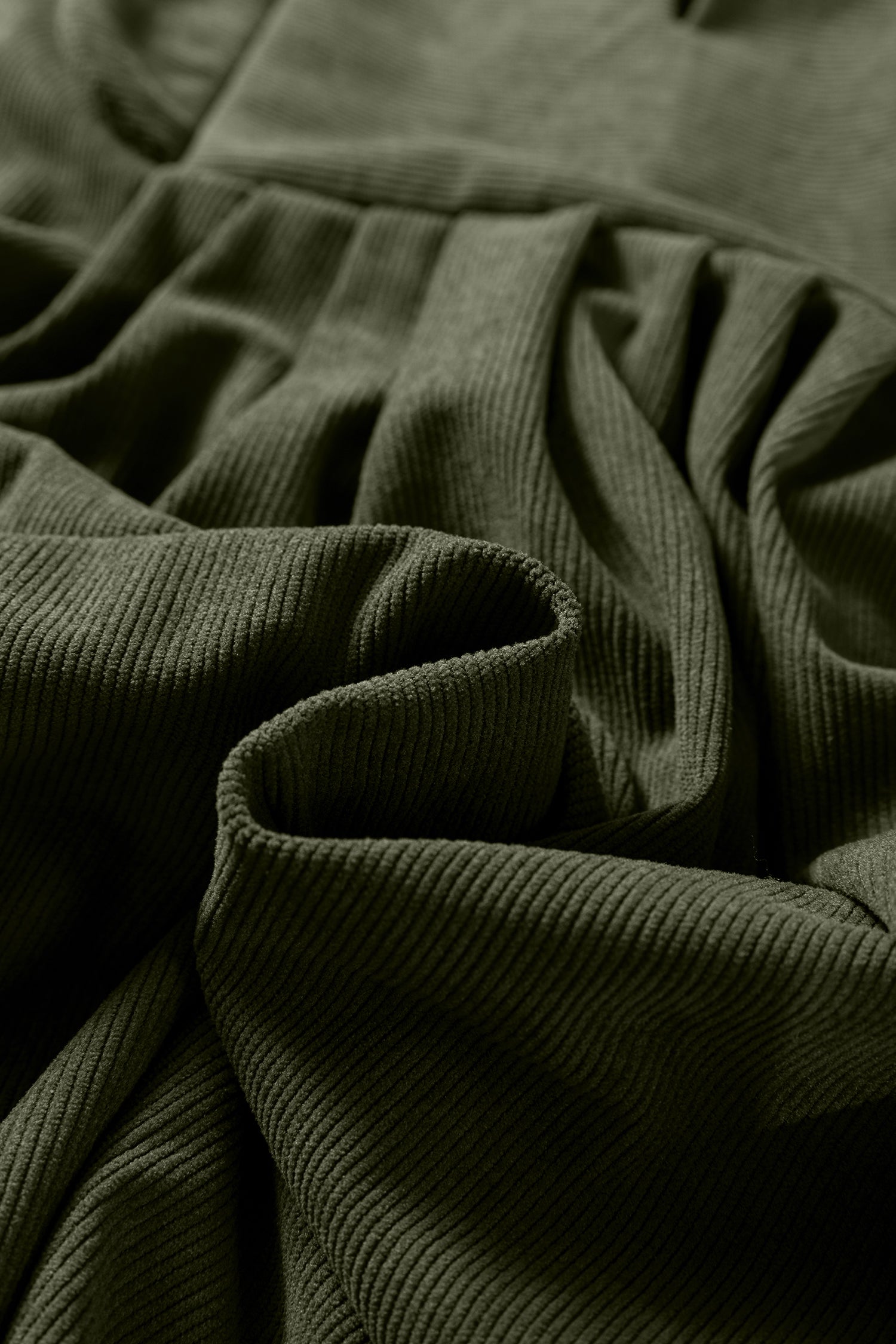 Scallop Detail Pleated Soft Cord Mini Dress - eAura