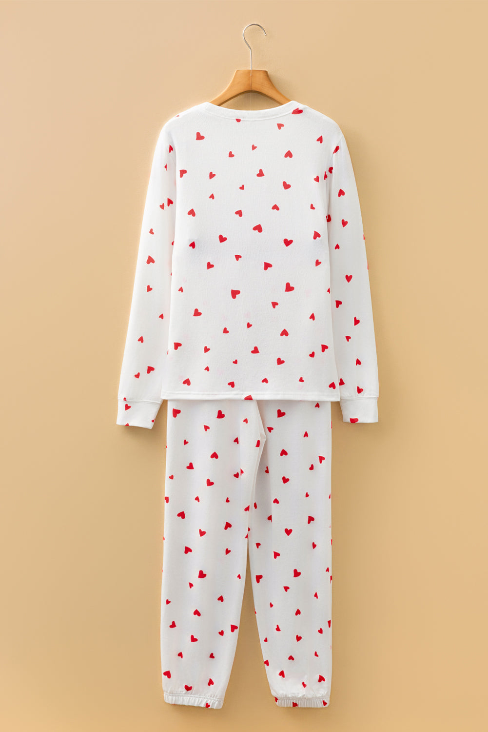 Tiny Hearts Printed Long Sleeve Top Drawstring Pyjama Set - eAura