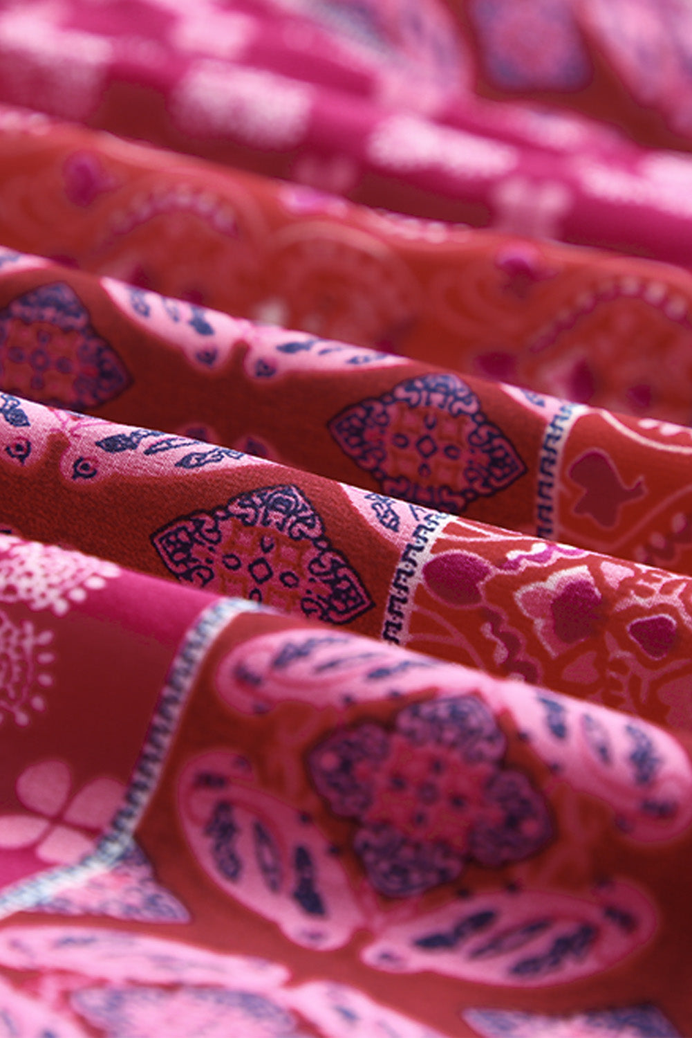Tiered Paisley Print Pocketed Maxi Skirt