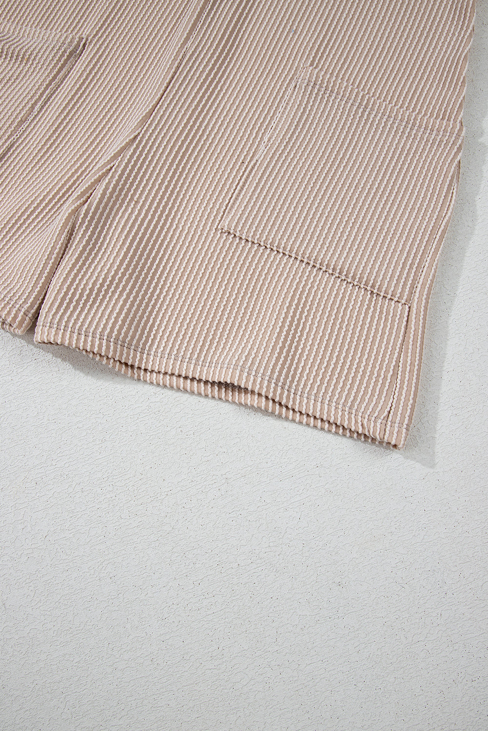 Parchment Ribbed Knit Side Pockets Buttoned Sleeveless Romper eAura