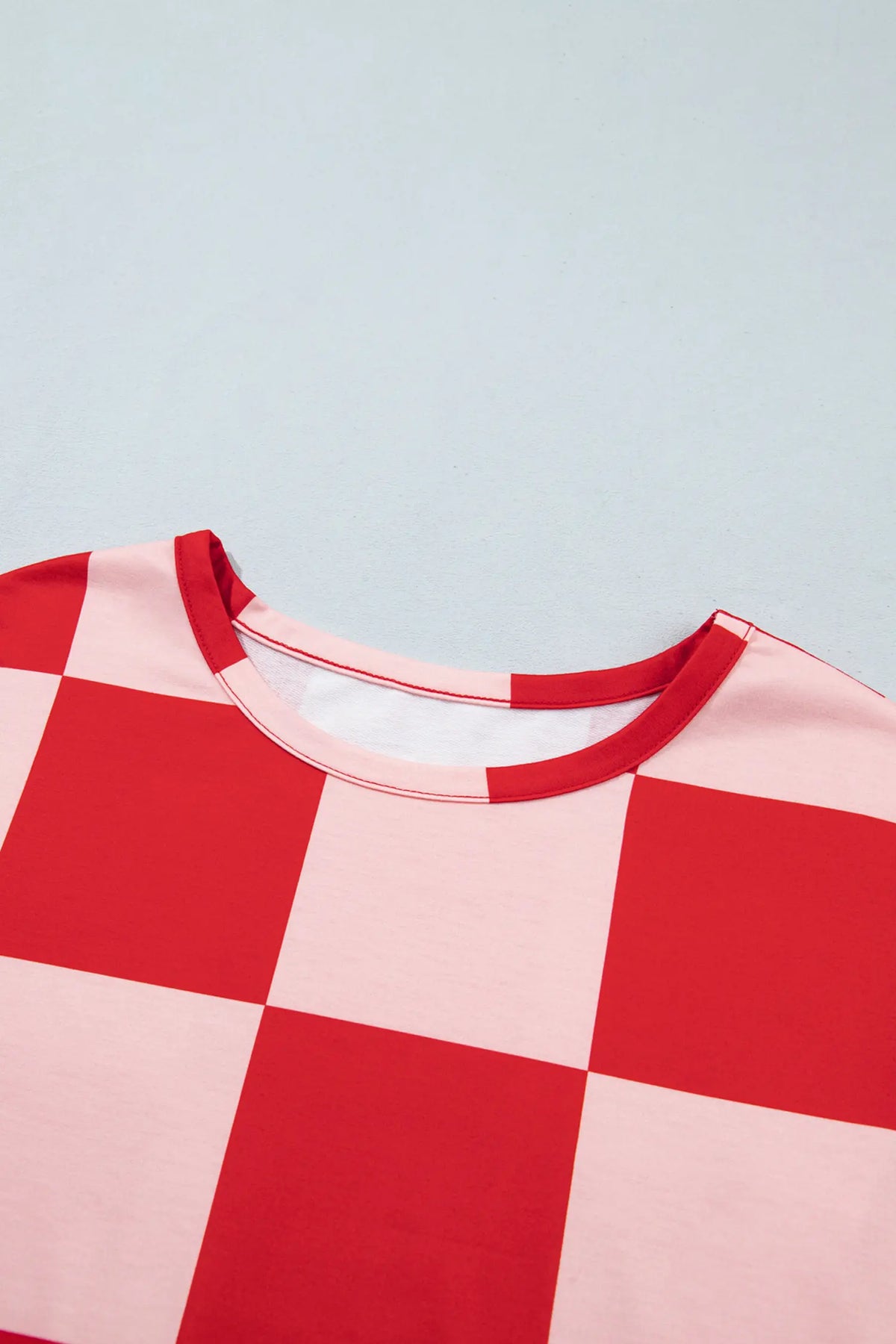 Checkerboard Plaid Long Sleeve Solid Colour Shorts 2pcs Set – Khaki