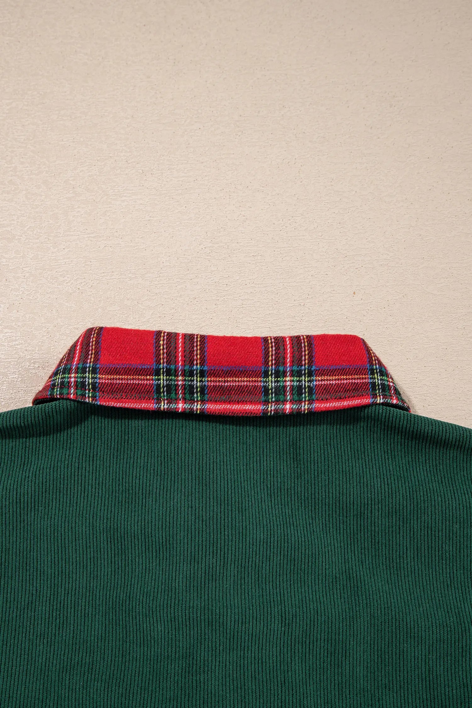 Blackish Green Plaid Pocket Button Long Sleeve Shift Shacket