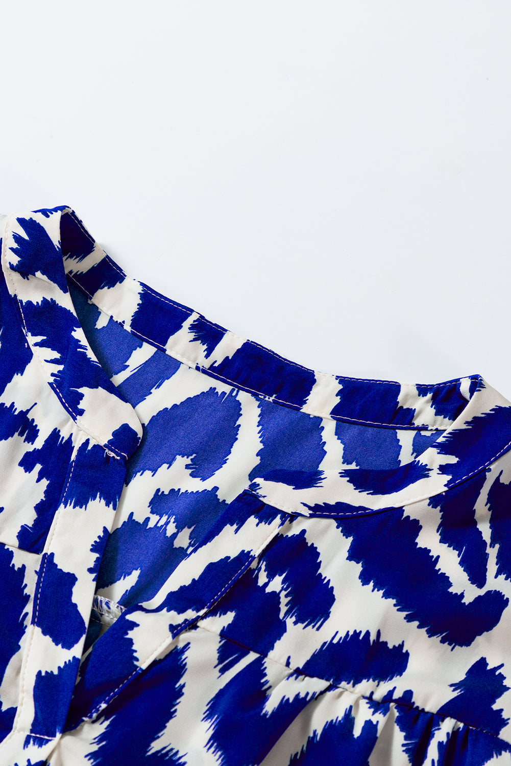 Blue Western Abstract Geometric Printed Maxi Dress Beagle Boutique Fashion Outlet