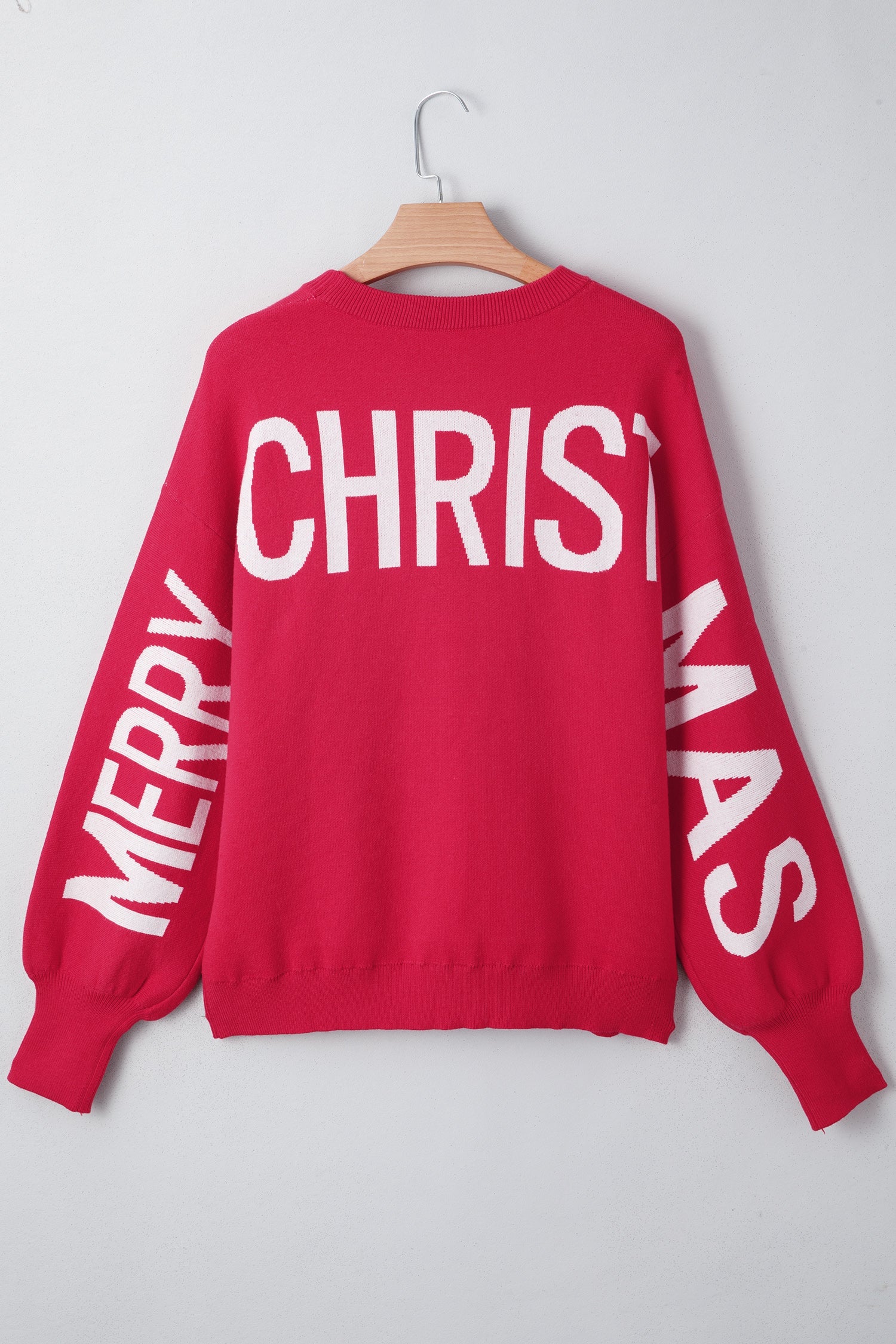 HO MERRY CHRISTMAS Drop Shoulder Loose Sweater - Sweaters & Cardigans/Sweaters