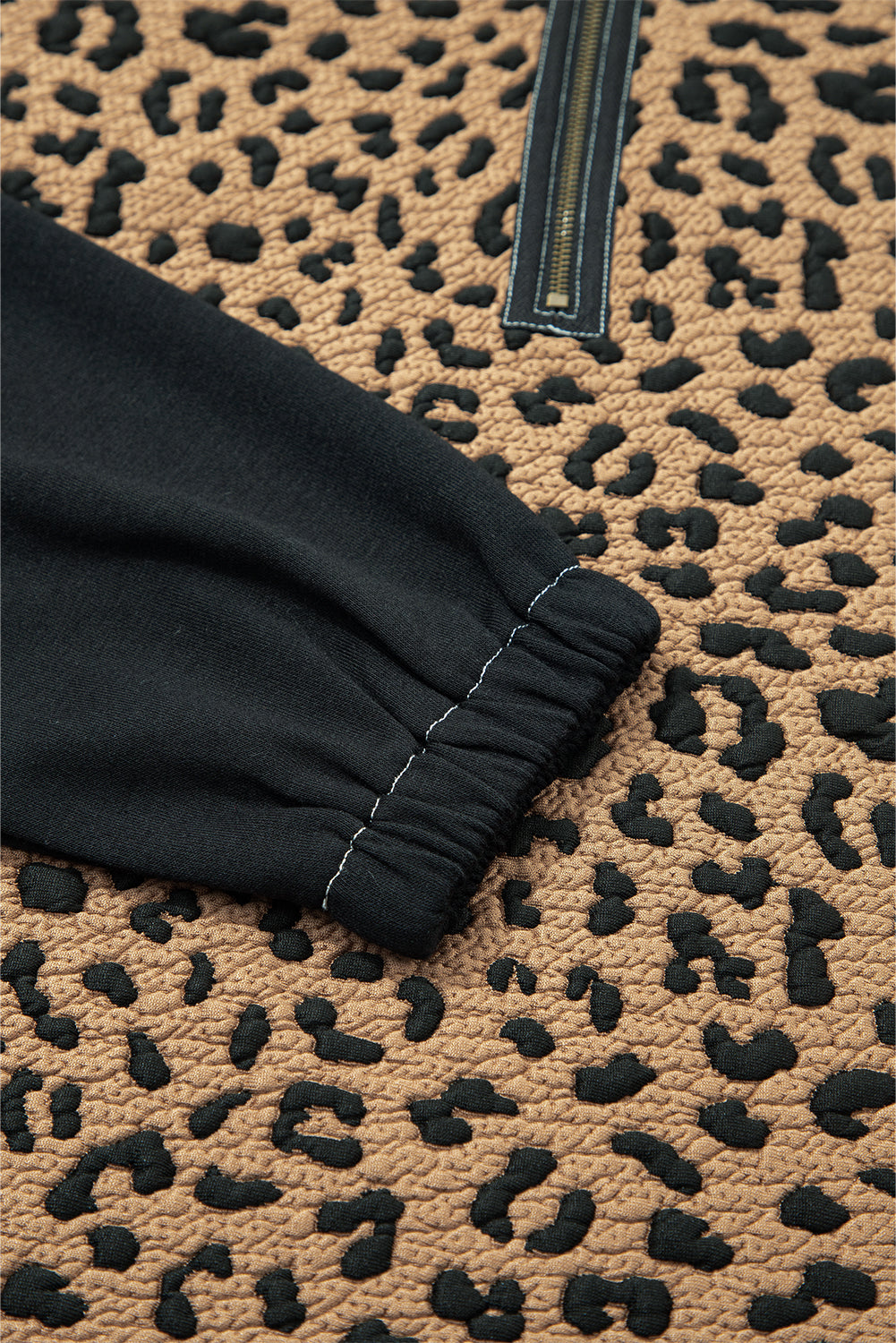 Leopard Patchwork Contrast Stitching Hoodie - eAura