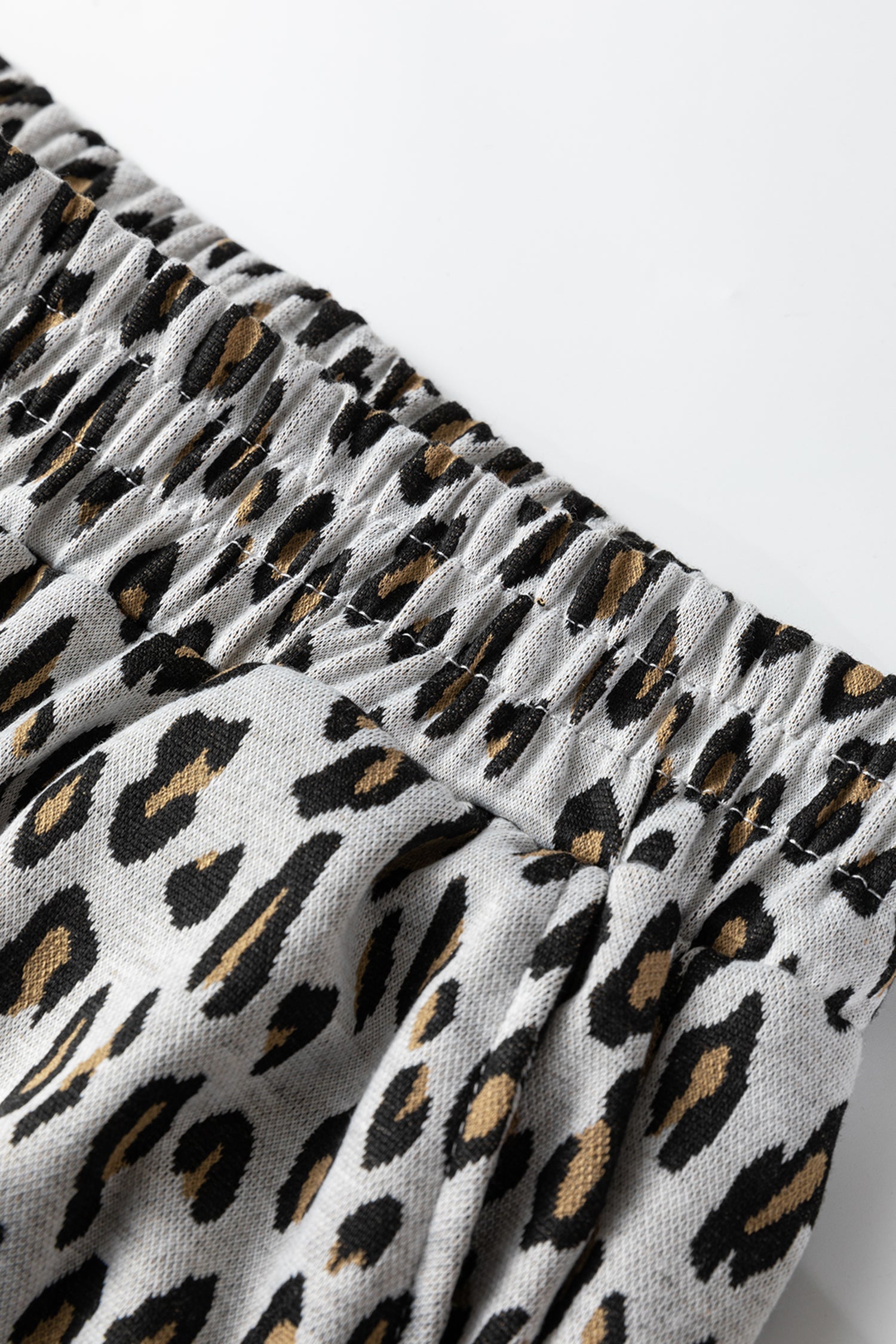 Leopard Print Casual Tee and Pants Co-ord Set - Two Piece Sets/Pant Sets