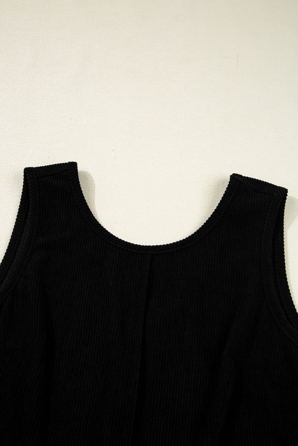 Soft Corduroy Sleeveless Mini Dress With Patched Pockets - eAura
