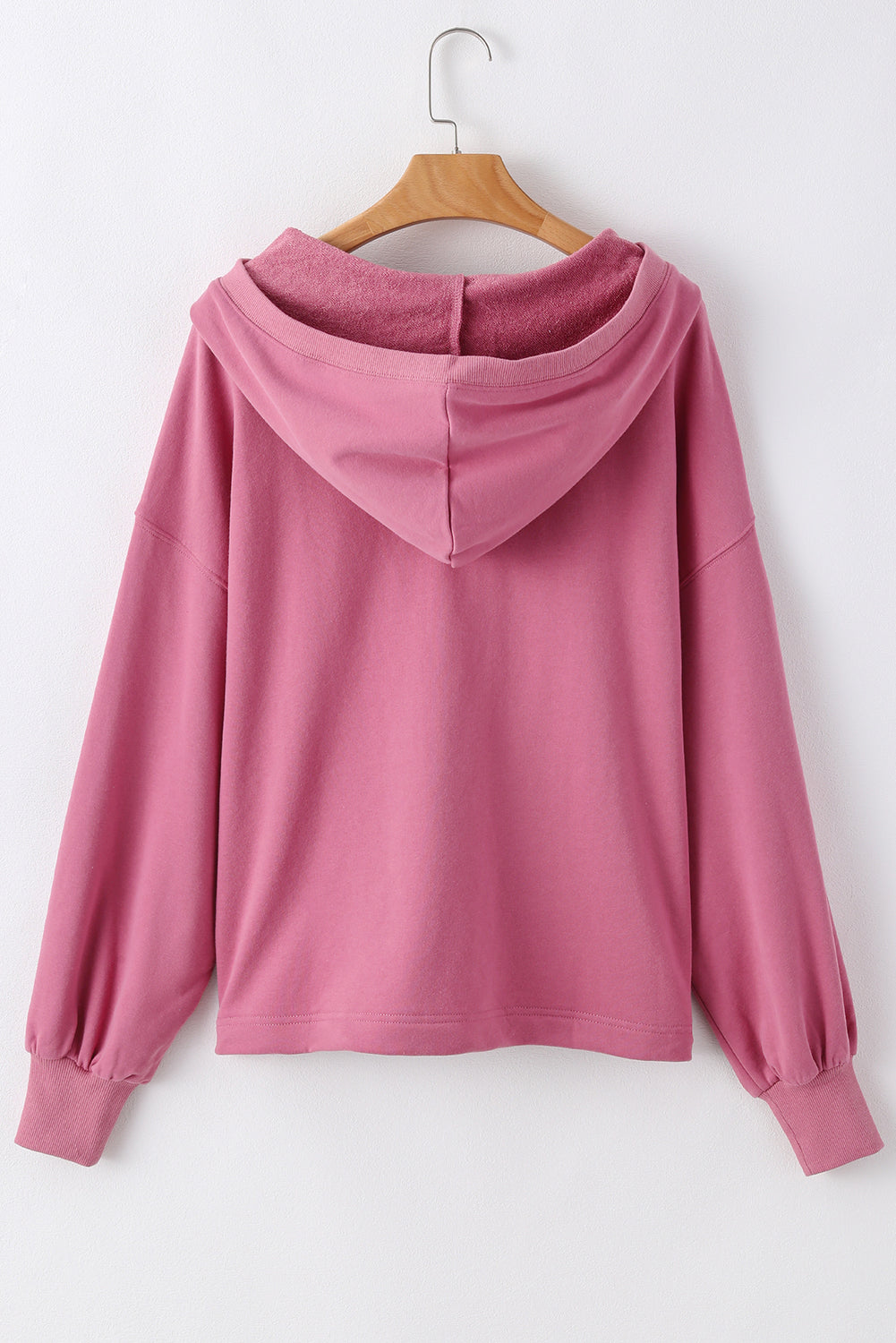 Valerian Solid Kangaroo Pocket Half Zipper Oversized Hoodie eAura
