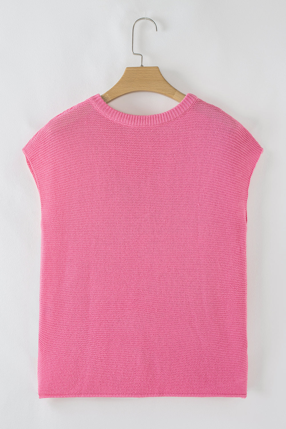 Sachet Pink Solid Color Sweater Tee with Side Slits BB Fashion Outlet