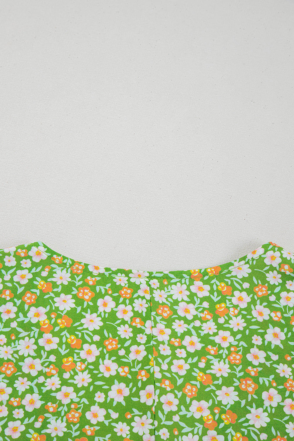 Green Floral Print Ruffle Sleeve V Neck Blouse Top eAura