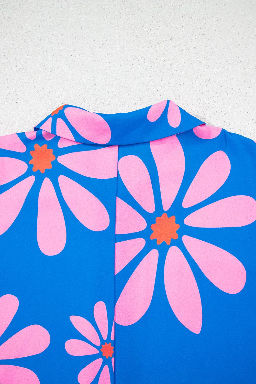 Blue Summer Flower Print Shirt Collar Button Front Loose Romper Dear-Lover Dropshipping
