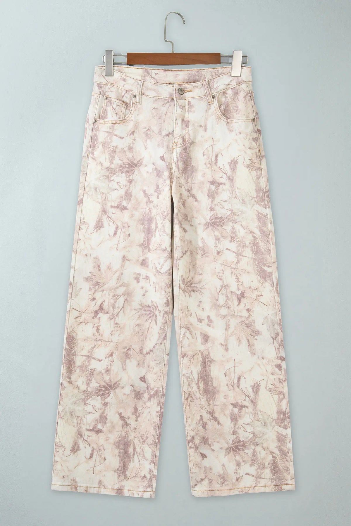 Woodland Camo Tummy Control Denim Wide Leg Jeans – Khaki