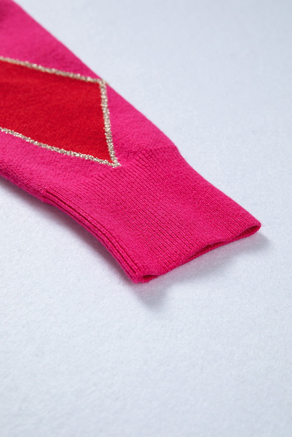 Glitter Rhombus Pattern Knit Casual Sweater - Sweaters & Cardigans/Sweaters