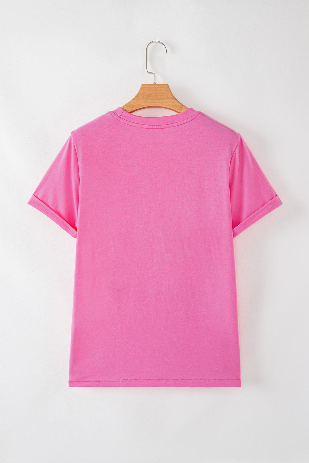 Bright Casual Plain Crew Neck Tee - eAura