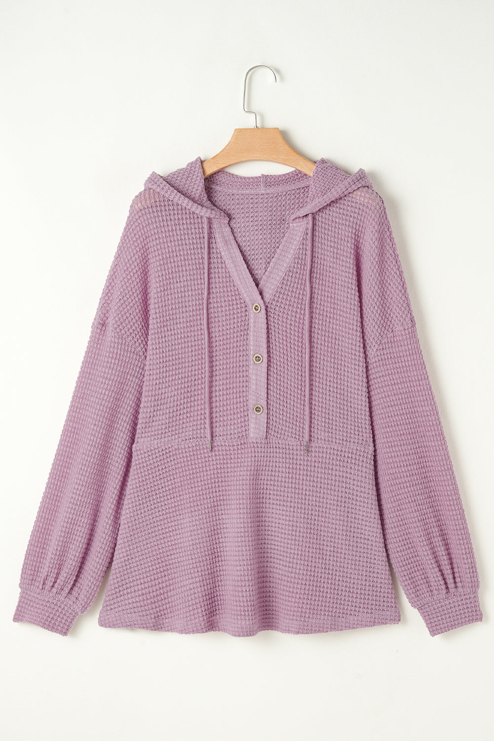 Plus Size Hooded Waffle Knit Top BB Fashion Outlet