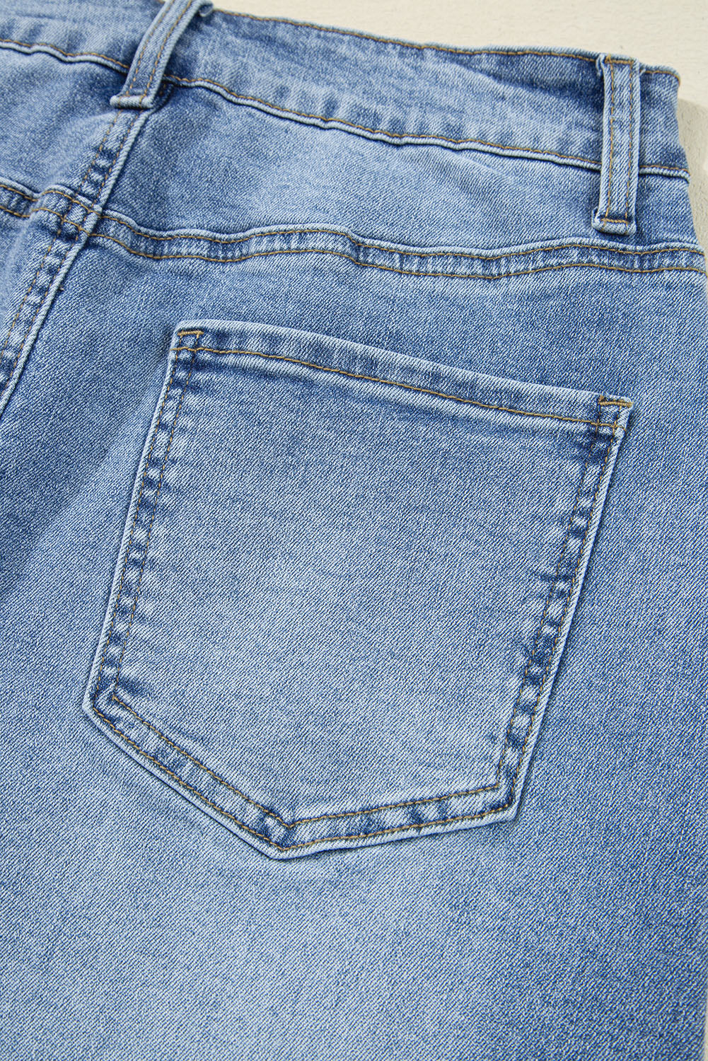 Irregular Distressed Bottom Denim Midi Skirt - eAura