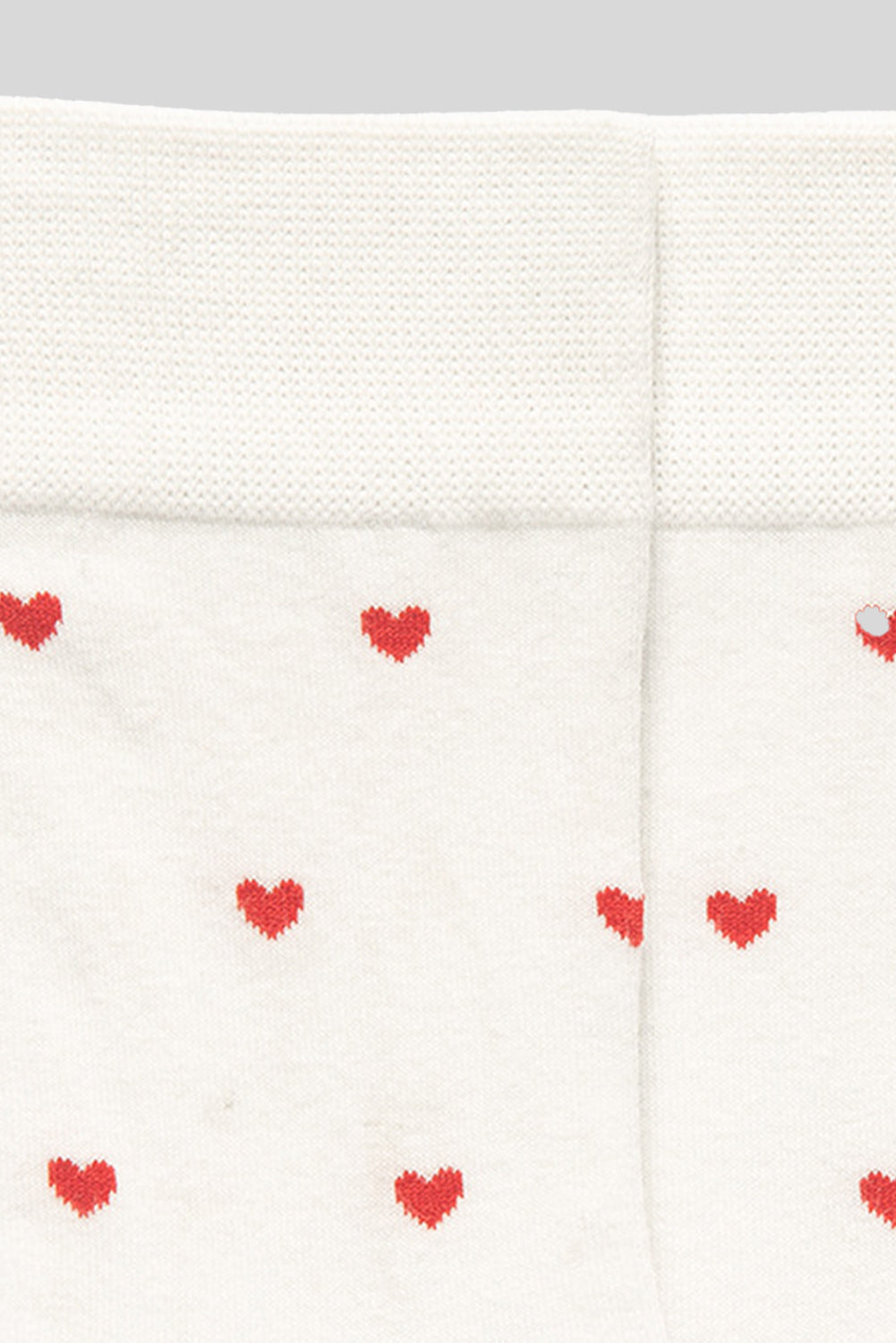 White With Red Hearts Pattern Crew Socks