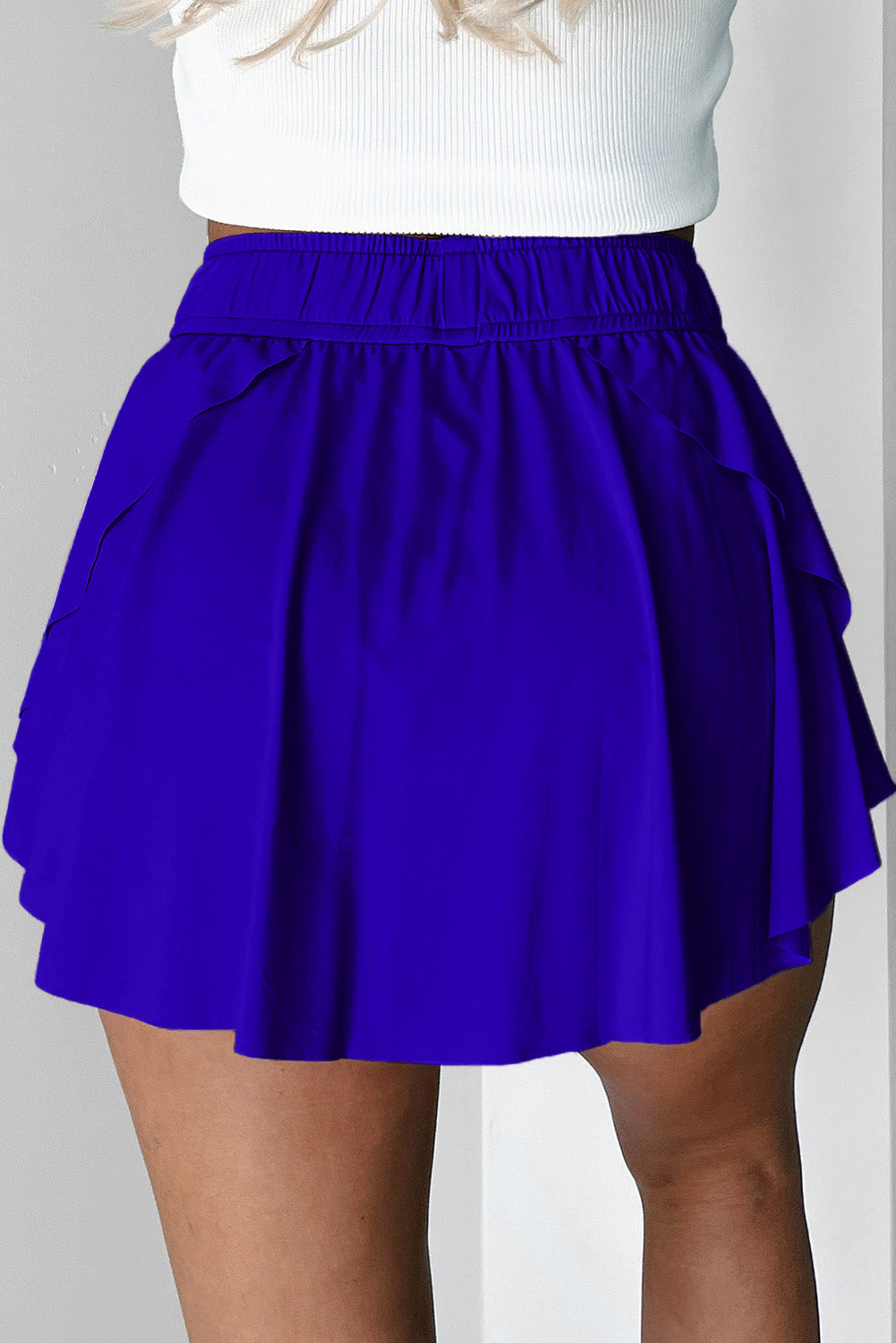 Bonbon Drawstring High Waist Lined Tennis Skorts eAura