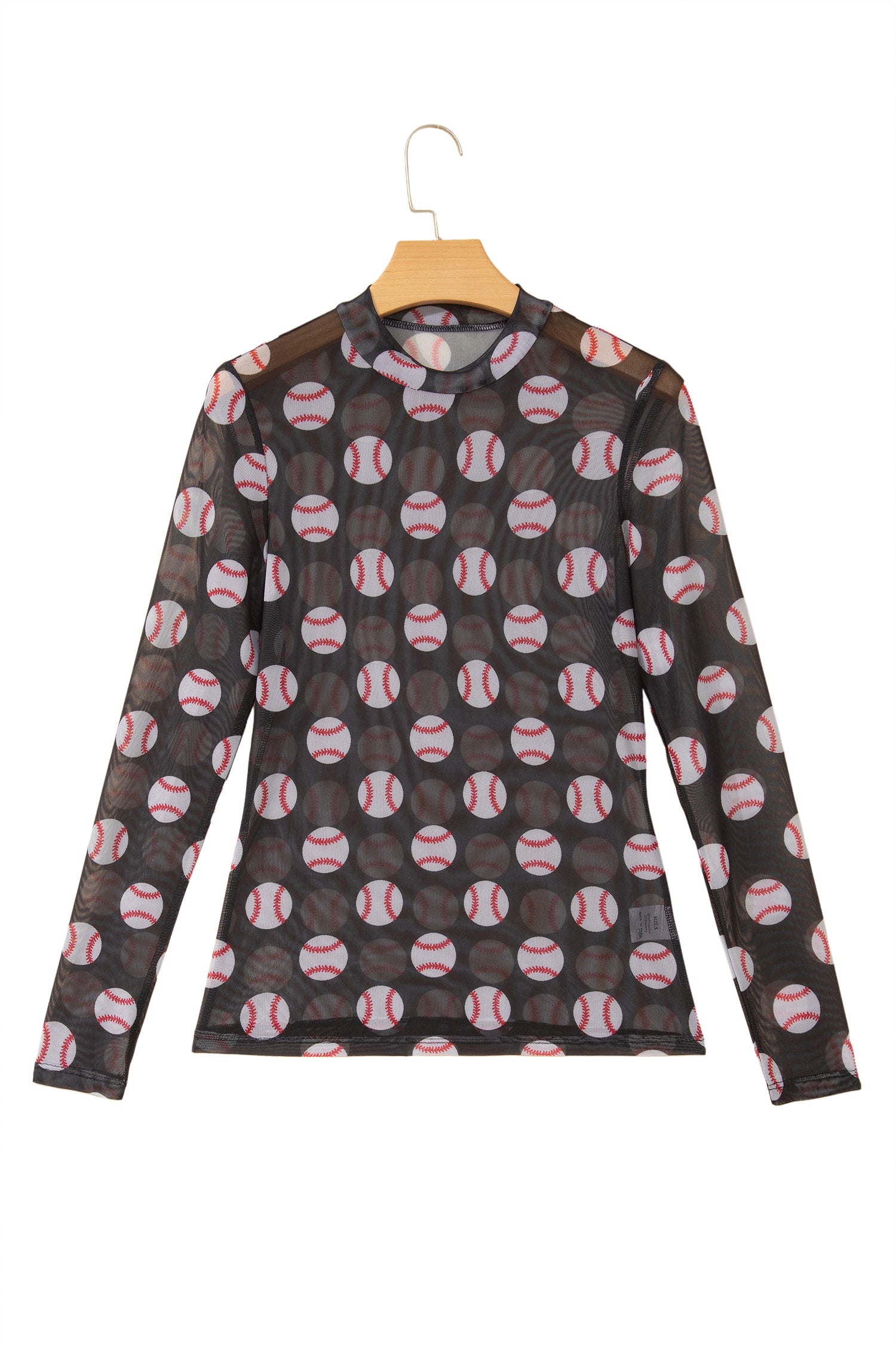 Game Day American Football Mesh Sheer Long Sleeve Top