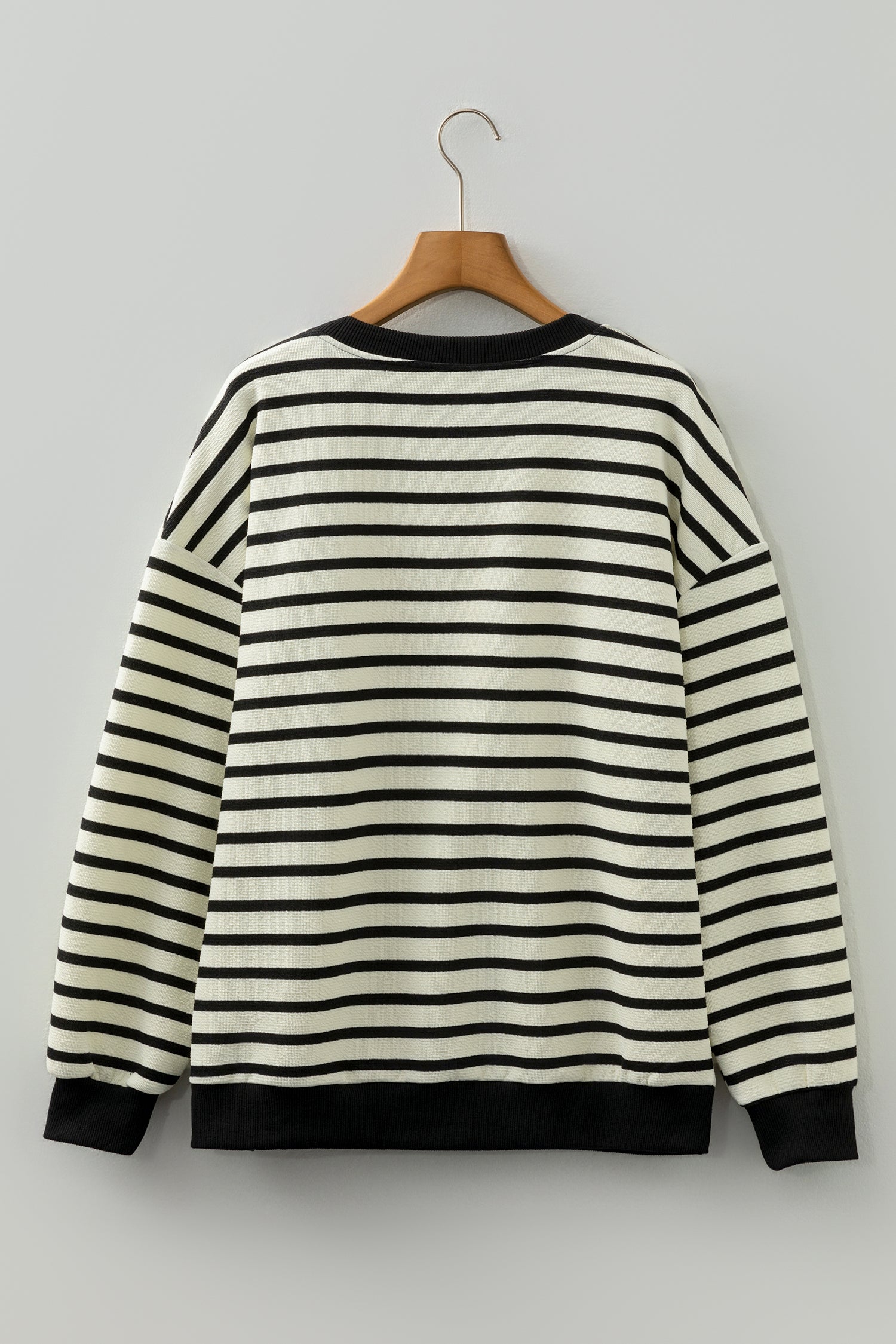 Black Stripe Contrast MERRY Letter Christmas Print Drop Shoulder Sweatshirt - Tops/Sweatshirts & Hoodies