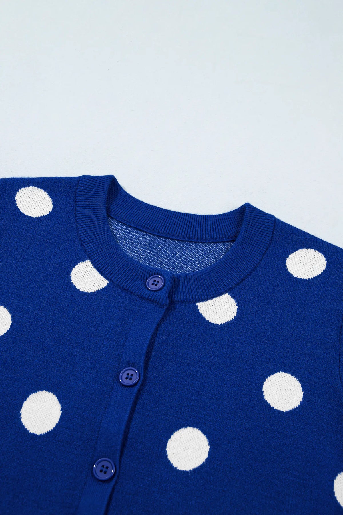 Casual Polka Dot Button Front Long Sleeve Sweater Cardigan