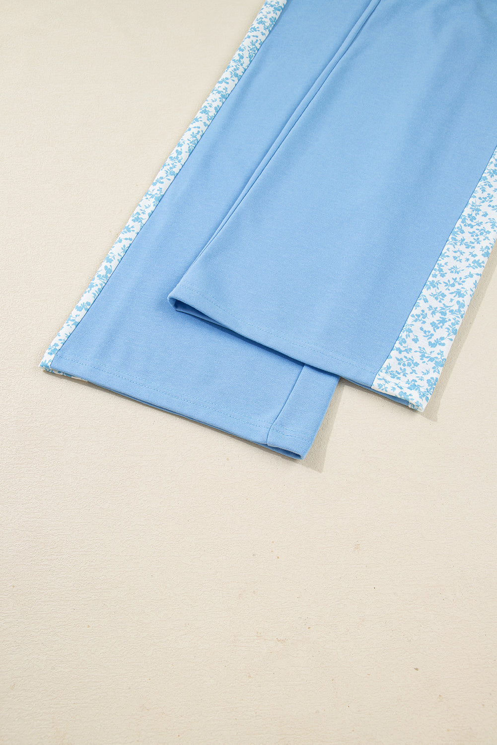 Floral Patchwork Drop Shoulder Pullover and Sweatpants Lounge Set - eAura