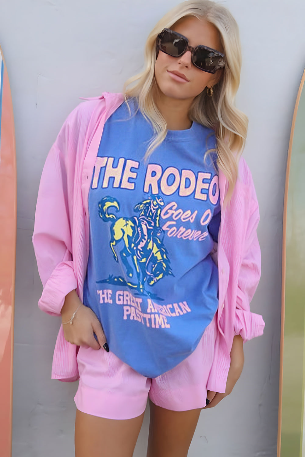 Sky Blue Rodeo Forever Western Graphic Tee eAura