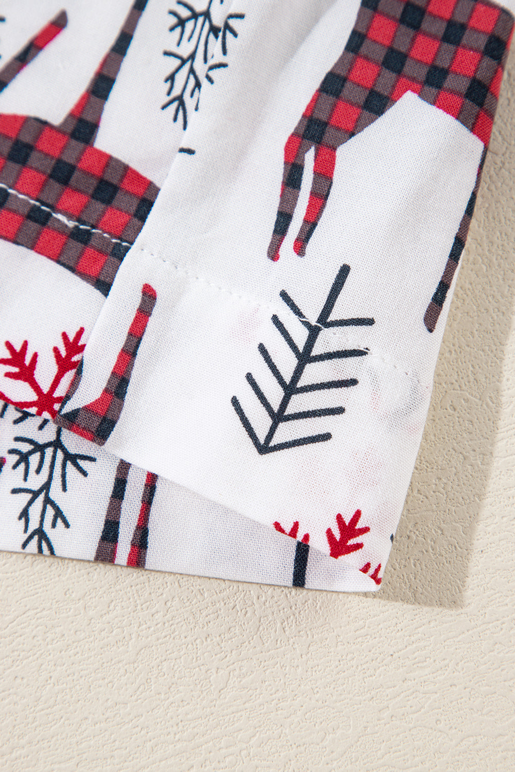 White Christmas Deer Print Shirt and Shorts Pyjama Set - eAura